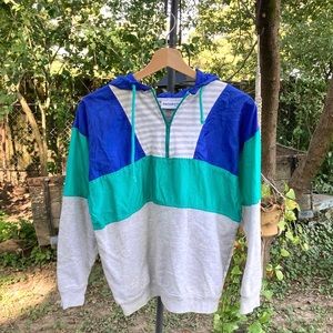 Vintage retro style windbreaker hoodie